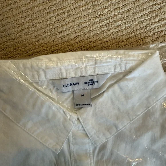 Oversized Button-Down Boyfriend Shirt, NWT, color: Oxford white - Picture 4 of 5